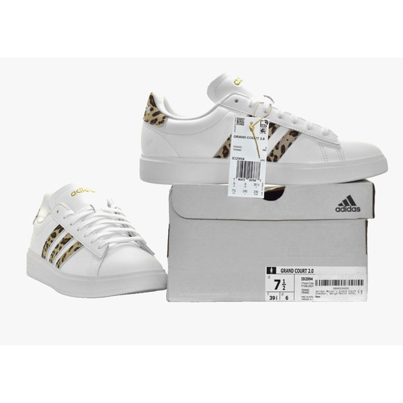 adidas Shoes - B0 NIB ADIDAS Grand Court 2.0 White/Beige Leather Tennis Shoes ID2994 Size 7.5